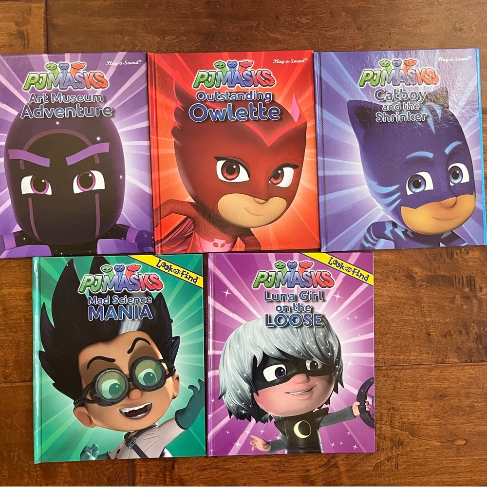 PJ MASKS Book Lot Toy Look Find Play Sound Catboy Owlette Luna Girl